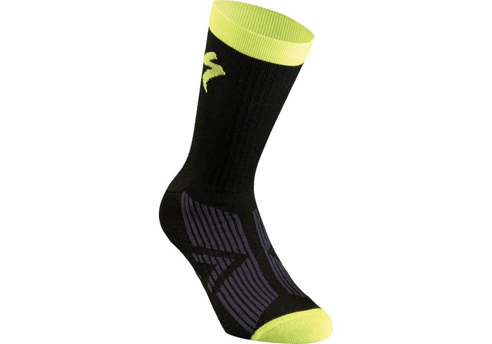 Ponožky SPECIALIZED SL Elite Winter Sock Black/Hyper Green