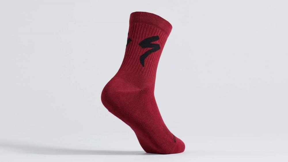 Ponožky zimné SPECIALIZED Cotton Tall Logo Sock Maroon