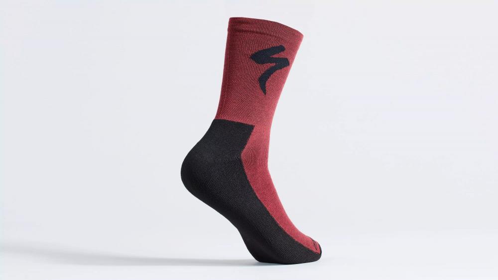 Ponožky zimné SPECIALIZED Primaloft® Lightweight Tall Logo Sock Maroon