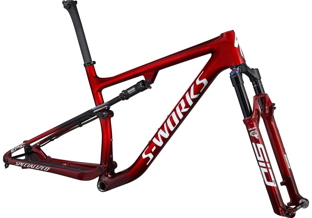 Rám SPECIALIZED S-Works Epic Frameset Gloss Red Tint Fade Over Brushed Silver/Tarmac Black