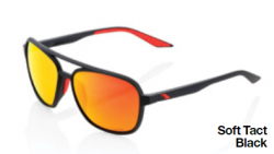 Okuliare 100% KASIA Soft Tact Black HiPER Red Multilayer Mirror Lens