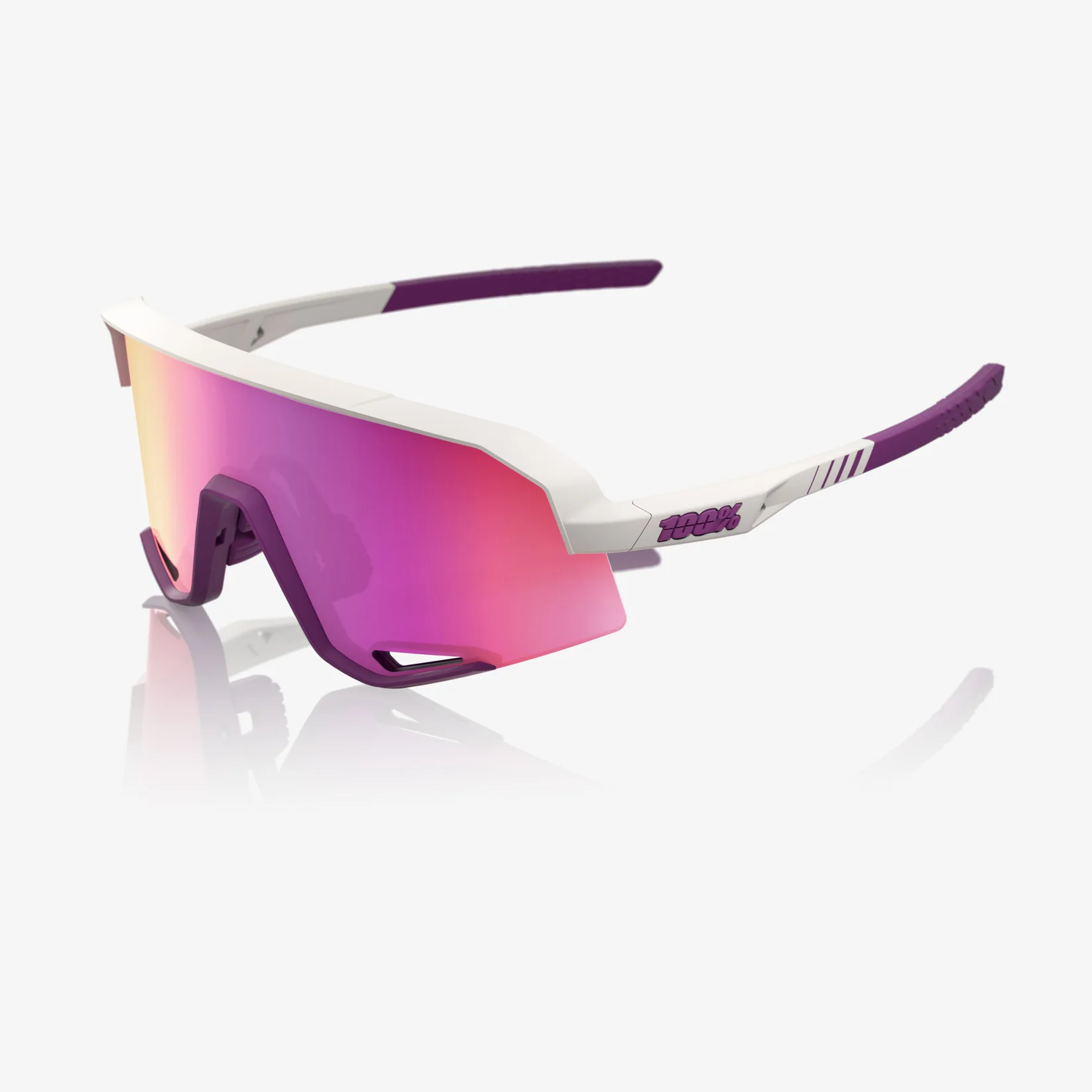 Okuliare 100%  SLENDALE - Matte Chalk
Purple Mirror Lens