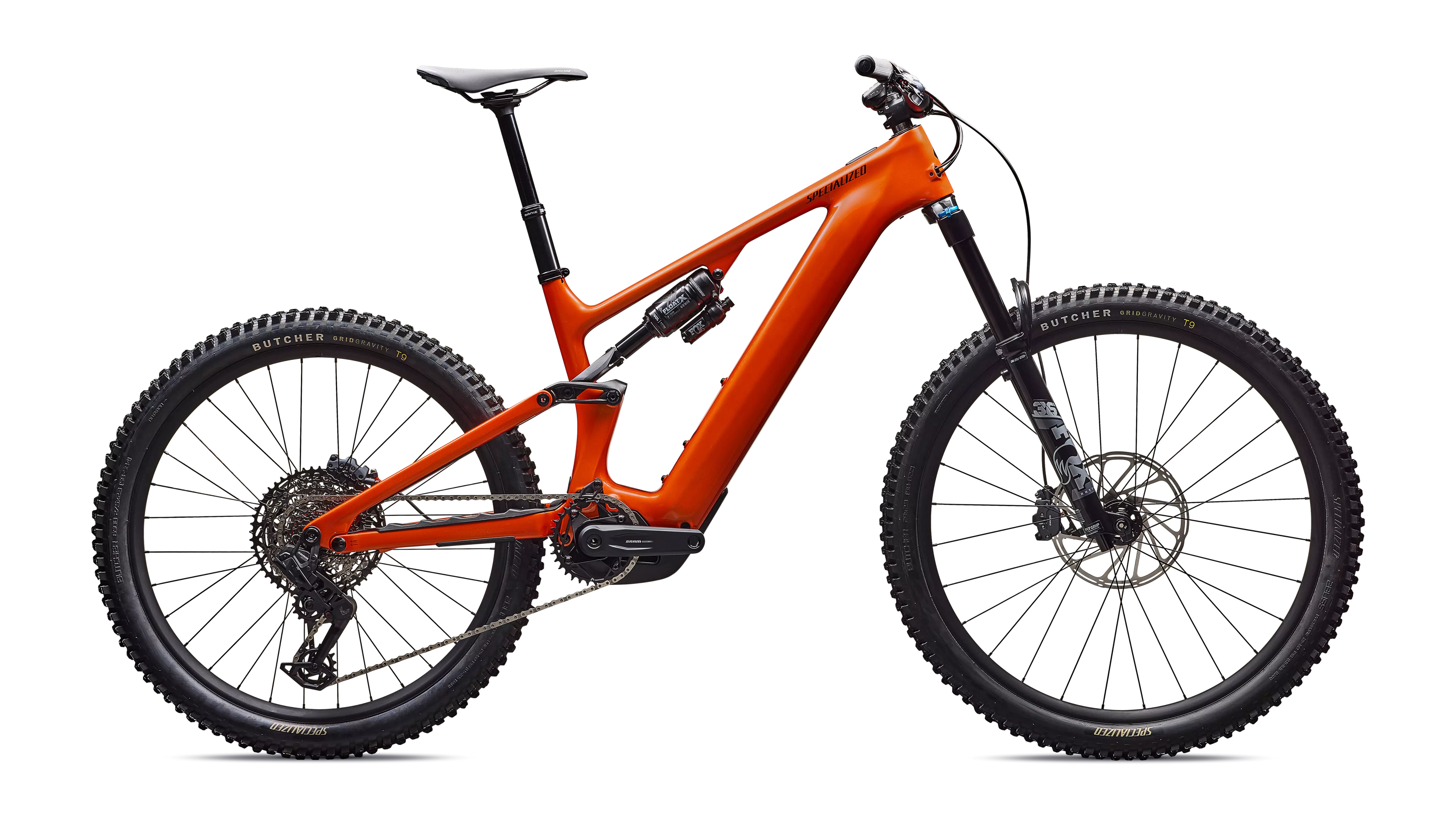 SPECIALIZED Turbo Levo Comp Carbon G4  Gloss Orange Tint Over Silver Dust / Dark Navy
